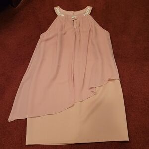 ENFOCUS STUDIO Pink Sleeveless Embellished with Pearl like gems Dress
